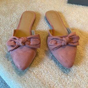 Pink Suede mules